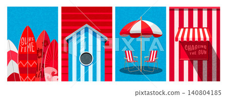 Summer Travel Poster Collection Featuring Beach and Ocean Lifestyle Summer Travel Poster Collection Featuring Beach and Ocean Lifestyle 140804185