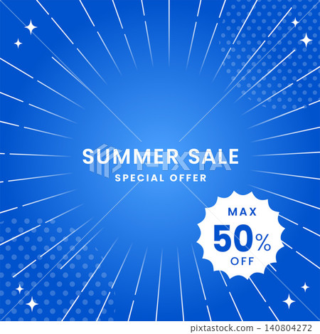 A refreshing summer sale background image featuring a blue radial design. A refreshing summer sale background image featuring a blue radial design. 140804272