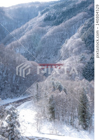Snow-covered Takai Bridge 140804529