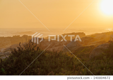 Beautiful sunset over the Atlantic Ocean 140804672