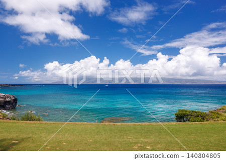 Golf course with ocean view in Hawaii Golf course with ocean view in Hawaii 140804805