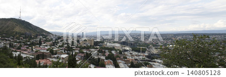 Panoramic photography of the sights and landscapes of urban development in Tbilisi, Georgia 140805128