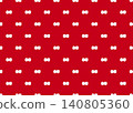 Hand-drawn double dot pattern (white on red background) - seamless pattern on a red background 140805360
