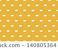 Hand-drawn double dot pattern (white on mustard background) with yellow background material 140805364