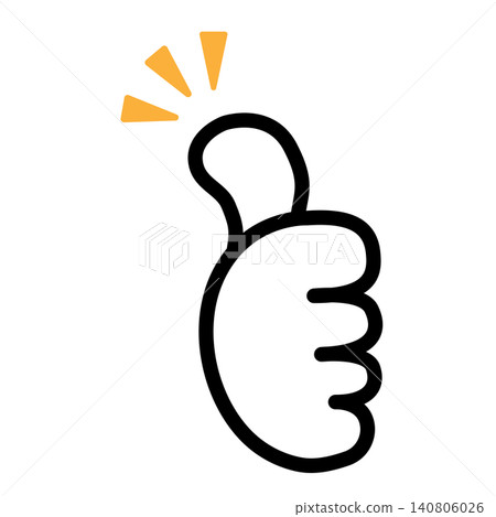 Yellow "Like" hand sign Yellow "Like" hand sign 140806026
