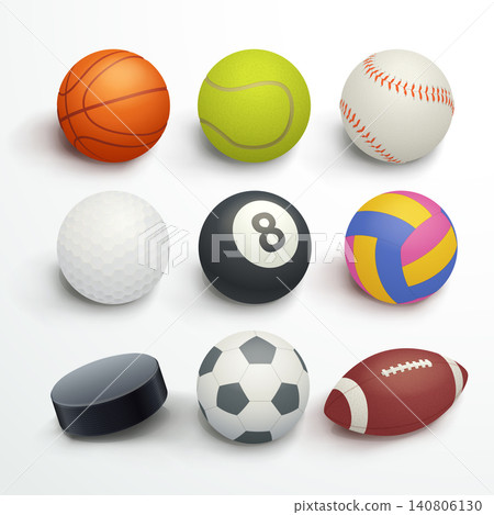 set of various sports balls on white 140806130