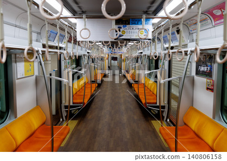 Train seen from inside the car Train seen from inside the car 140806158