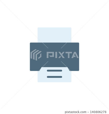 Print document icon for application printing feature. Paper with printer symbol for software interface, office tool, or file menu design. Icon design flat style Print document icon for application printing feature. Paper with printer symbol for software interface, office tool, or file menu design. Icon design flat style 140806278