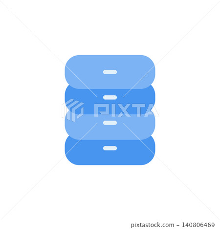 Database icon for data storage management in application. Cylinder symbol for software interface or server management tool. Icon design flat style Database icon for data storage management in application. Cylinder symbol for software interface or server management tool. Icon design flat style 140806469