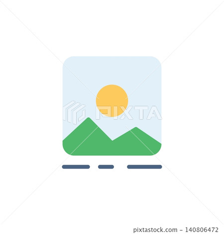 Image caption icon for adding text description below picture. Photo with line symbol for document editor or design tool. Icon design flat style Image caption icon for adding text description below picture. Photo with line symbol for document editor or design tool. Icon design flat style 140806472