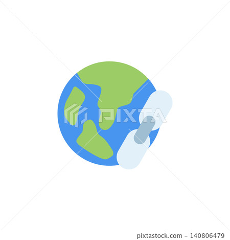 Link icon for connecting web addresses or documents. Chain symbol for hyperlink feature in text editor or browser application. Icon design flat style Link icon for connecting web addresses or documents. Chain symbol for hyperlink feature in text editor or browser application. Icon design flat style 140806479