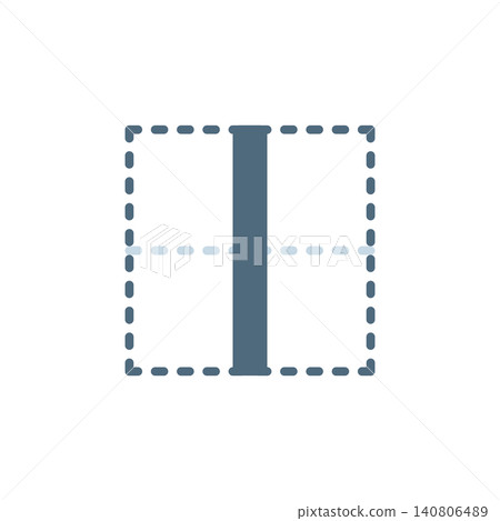 Inside border vertical icon for adding inner vertical divider. Vertical line inside square symbol for table application interface. Icon design flat style Inside border vertical icon for adding inner vertical divider. Vertical line inside square symbol for table application interface. Icon design flat style 140806489