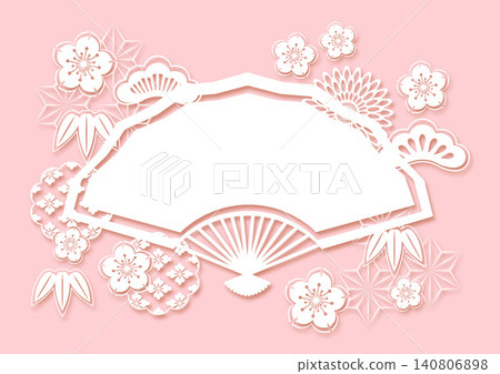 Japanese pattern background, paper-cut style Japanese pattern background, paper-cut style 140806898