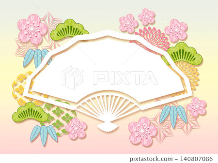 日式圖案背景，剪紙風格 140807086