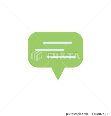Chat message icon for communication feature in application. Speech bubble symbol for messaging software or customer support interface. Icon design flat style Chat message icon for communication feature in application. Speech bubble symbol for messaging software or customer support interface. Icon design flat style 140807425