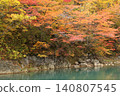 A pond where autumn leaves are reflected 140807545