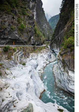 Taroko Gorge Road Bend Between Cliffs Taiwan Taroko Gorge Road Bend Between Cliffs Taiwan 140807586