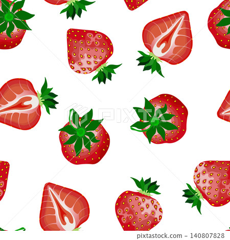 Forest berries, strawberries isolated on white background. Seamless floral pattern-201. Forest berries, strawberries isolated on white background. Seamless floral pattern-201. 140807828