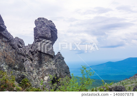 Mountain landscape with rocks in the summer. Russia. Mountain landscape with rocks in the summer. Russia. 140807878