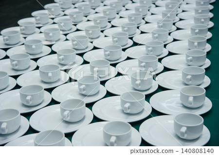 many coffee cup set up for tea break in business meeting conference refreshing up afternoon many coffee cup set up for tea break in business meeting conference refreshing up afternoon 140808140