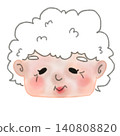 一位微笑的祖母化著妝的插圖。展現了老年人的美麗、時尚和青春活力。透明PNG背景。 140808820