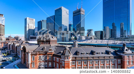 Tokyo Station and the cluster of skyscrapers in Yaesu Tokyo Station and the cluster of skyscrapers in Yaesu 140808882