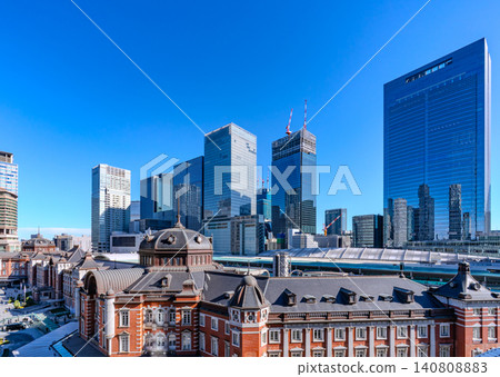 Tokyo Station and the cluster of skyscrapers in Yaesu Tokyo Station and the cluster of skyscrapers in Yaesu 140808883