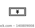Line drawing icon of a yen banknote 140809008