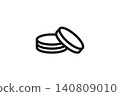 Overlapping coin line art icon. Money. Disaster prevention. 140809010