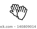 Work glove line art icon (for disaster prevention and work gloves) 140809014