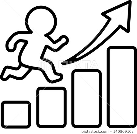 Business pictogram: Growth, Step Up, Upward Trend, Icon, Illustration Business pictogram: Growth, Step Up, Upward Trend, Icon, Illustration 140809102