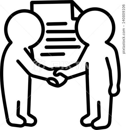 Business pictograms: Contract, handshake, agreement, partnership, icon, illustration. Business pictograms: Contract, handshake, agreement, partnership, icon, illustration. 140809106