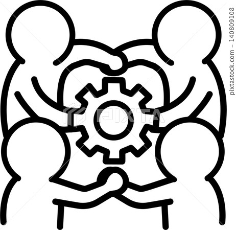 Business pictograms: Teamwork, Cooperation, Organization, Gear, Icon, Illustration Business pictograms: Teamwork, Cooperation, Organization, Gear, Icon, Illustration 140809108