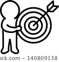 Business pictograms, target, goal achievement, icon illustrations. 140809138