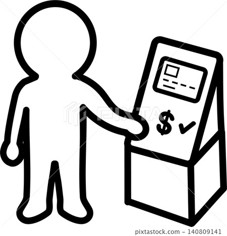 商業圖示:付款、無現金、ATM 圖示、插圖。 商業圖示:付款、無現金、ATM 圖示、插圖。 140809141