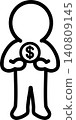 Business pictograms: budget, coins, funds, icons, illustrations. 140809145