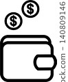 Budget, wallet, coins, funds, icon, illustration 140809146