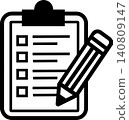 Survey, questionnaire, checklist, icon, illustration 140809147