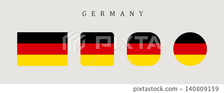 Germany national flag set in original proportion and different shapes styles. Official German symbol vector collection Germany national flag set in original proportion and different shapes styles. Official German symbol vector collection 140809159
