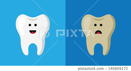 healthy and unhealthy cute tooth characters vector illustration healthy and unhealthy cute tooth characters vector illustration 140809172
