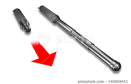 Night stick (special baton: night stick) on white background 140809431