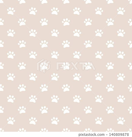 Beige paw print seamless background material Beige paw print seamless background material 140809878
