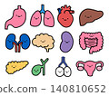 Cute illustrations of organ characters with expressive faces 140810652