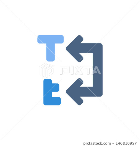Lowercase to uppercase icon for changing text case format. Small a to capital a symbol for document editing tool. Icon design flat style 140810957