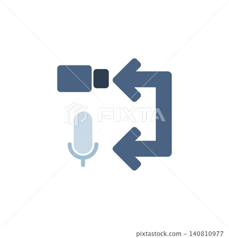 Video to audio icon for extracting sound from video file. Film reel with music note symbol for media converter application. Icon design flat style Video to audio icon for extracting sound from video file. Film reel with music note symbol for media converter application. Icon design flat style 140810977