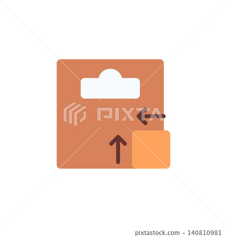 Paste size icon for applying copied dimension to object. Re size arrow with clipboard symbol for design application. Icon design flat style 140810981
