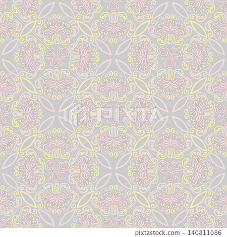 Piglet and butter, swirl and geometric. Seamless floral pattern-240. Piglet and butter, swirl and geometric. Seamless floral pattern-240. 140811086