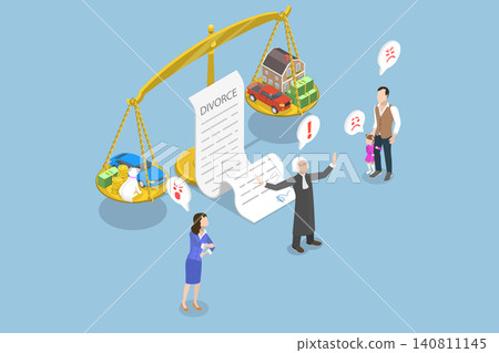 3D Isometric Flat Vector Illustration of Divorce, Dramatic Family Dispute In Courtroom Featuring Husband, Wife, And Child Characters At Large Scale 3D Isometric Flat Vector Illustration of Divorce, Dramatic Family Dispute In Courtroom Featuring Husband, Wife, And Child Characters At Large Scale 140811145