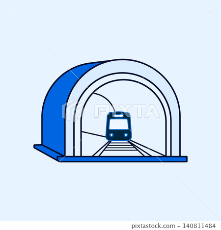 Train entering tunnel flat vector icon for transportation design with transport Train entering tunnel flat vector icon for transportation design with transport 140811484