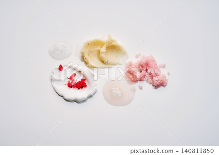 Cosmetic innovations presenting various skincare product textures Cosmetic innovations presenting various skincare product textures 140811850